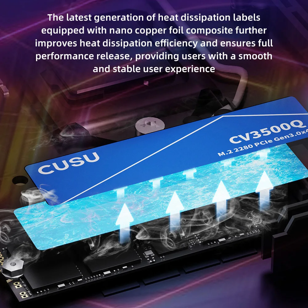 CUSU SSD NVMe M2 512GB 1TB 2TB SSD PCIe3.0 M.2 2280 Disco duro Disco de estado sólido para computadora portátil de escritorio