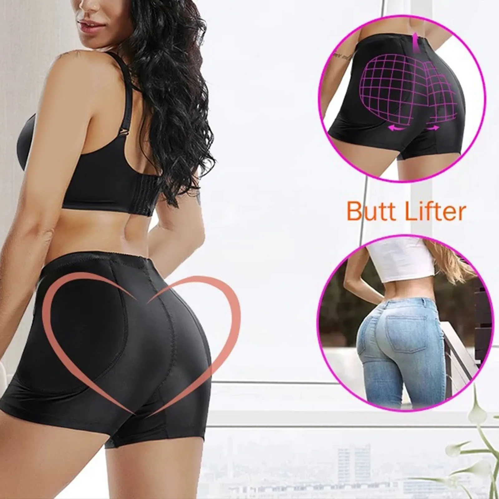 Women Waist Underwear Hip Enhancer Pads Control Panties Firm Control Shapewear Thigh Slimmer Shapewear Padded Panties