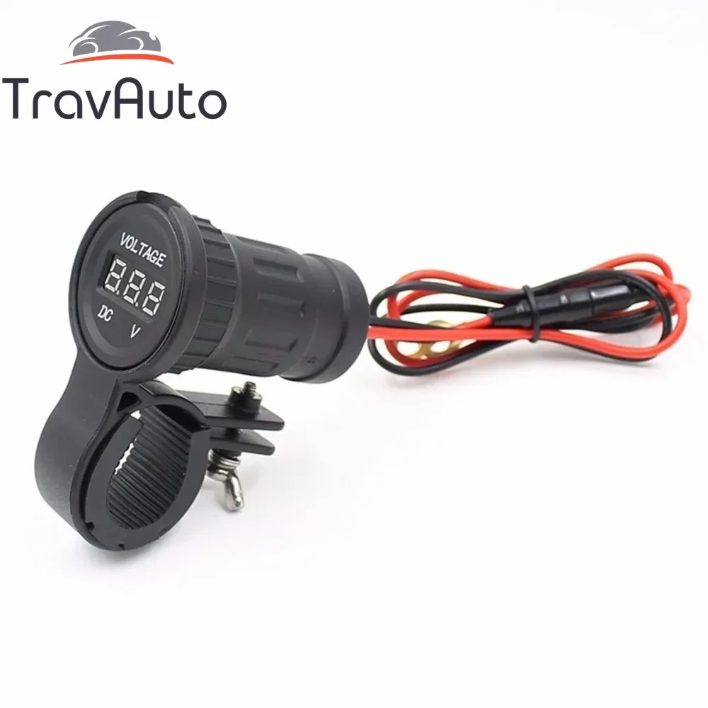 Motorcycle Voltage Display Dual USB Charger Power Adapter for Phone MP3