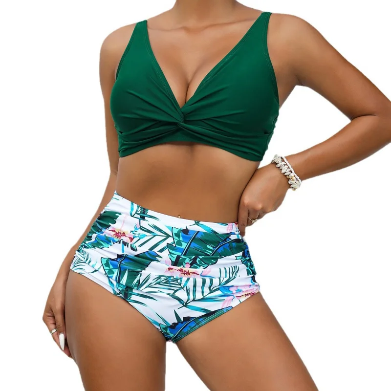 2025New High-Waisted Sexy Bikini Two-Piece Tummy Control Slimming PrintedbikinSwimsuit for Women
