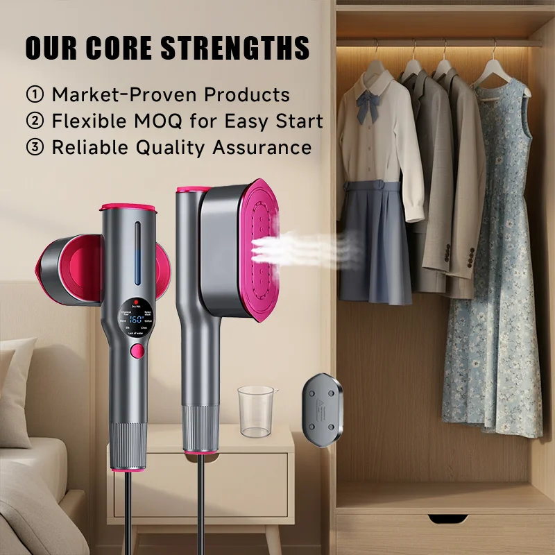 Dr.Flash Handy Garment Steamer with 2-in-1 Professional Garment Steamer Mini Travel Garment Steamer