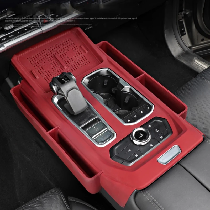 

For TANK 400 Hi4-T 2024 2025 Central Control Gear Wireless Charging Silicone Pad Storage Box Special Accessory Car Interior