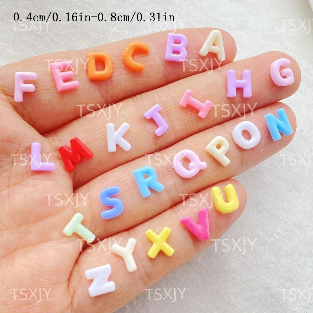 100 قطعة الكرتون الراتنج الصغيرة الملونة 26 رسائل مسمار الفن شقة الظهر حجر التماثيل سجل القصاصات DIY بها بنفسك مجوهرات ديكور الحرف