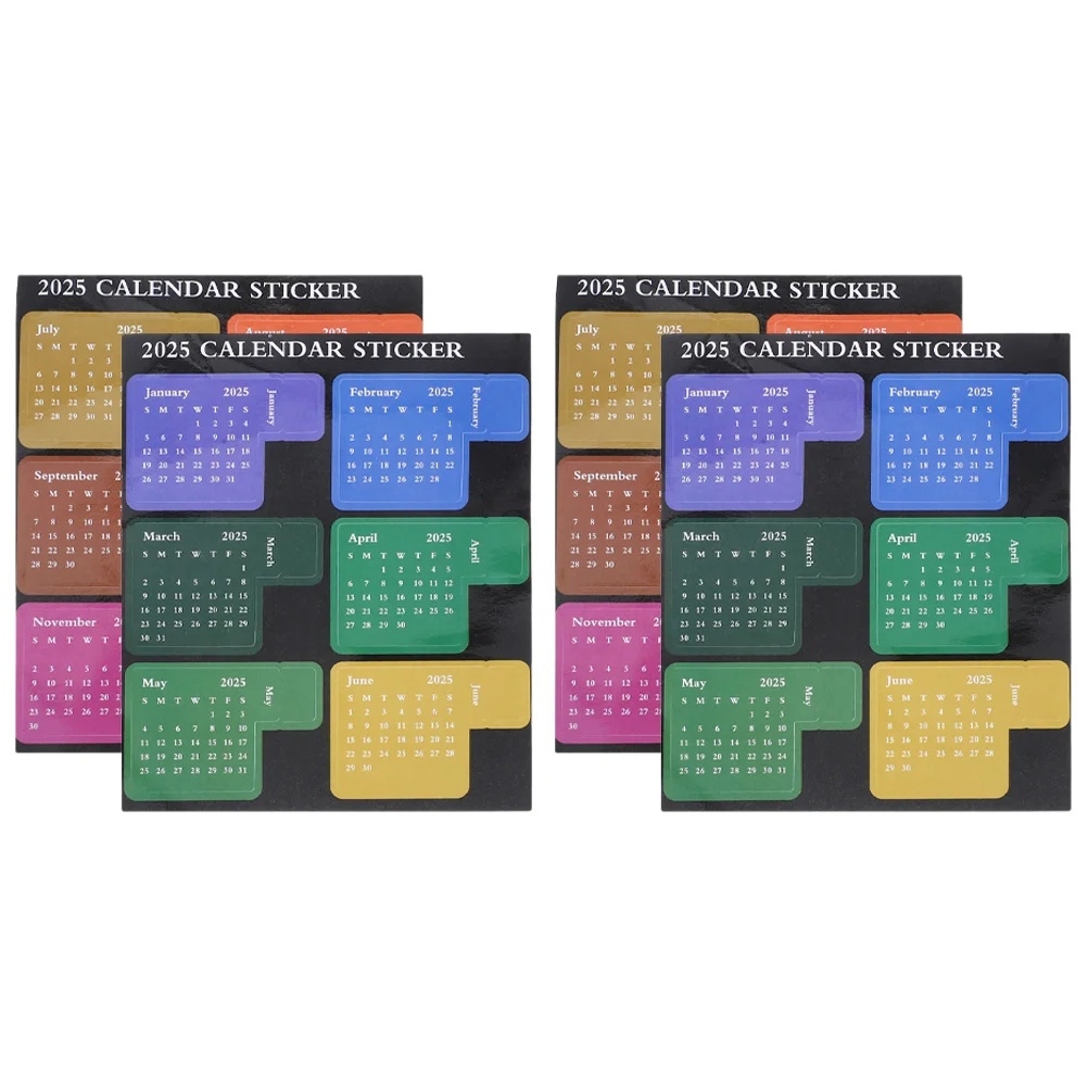 2 Set Colored Stickers Sticky Notes Index 2025 Portable Planner Notepad Calendar Adhesive Tape 1350X1150X005CM Office