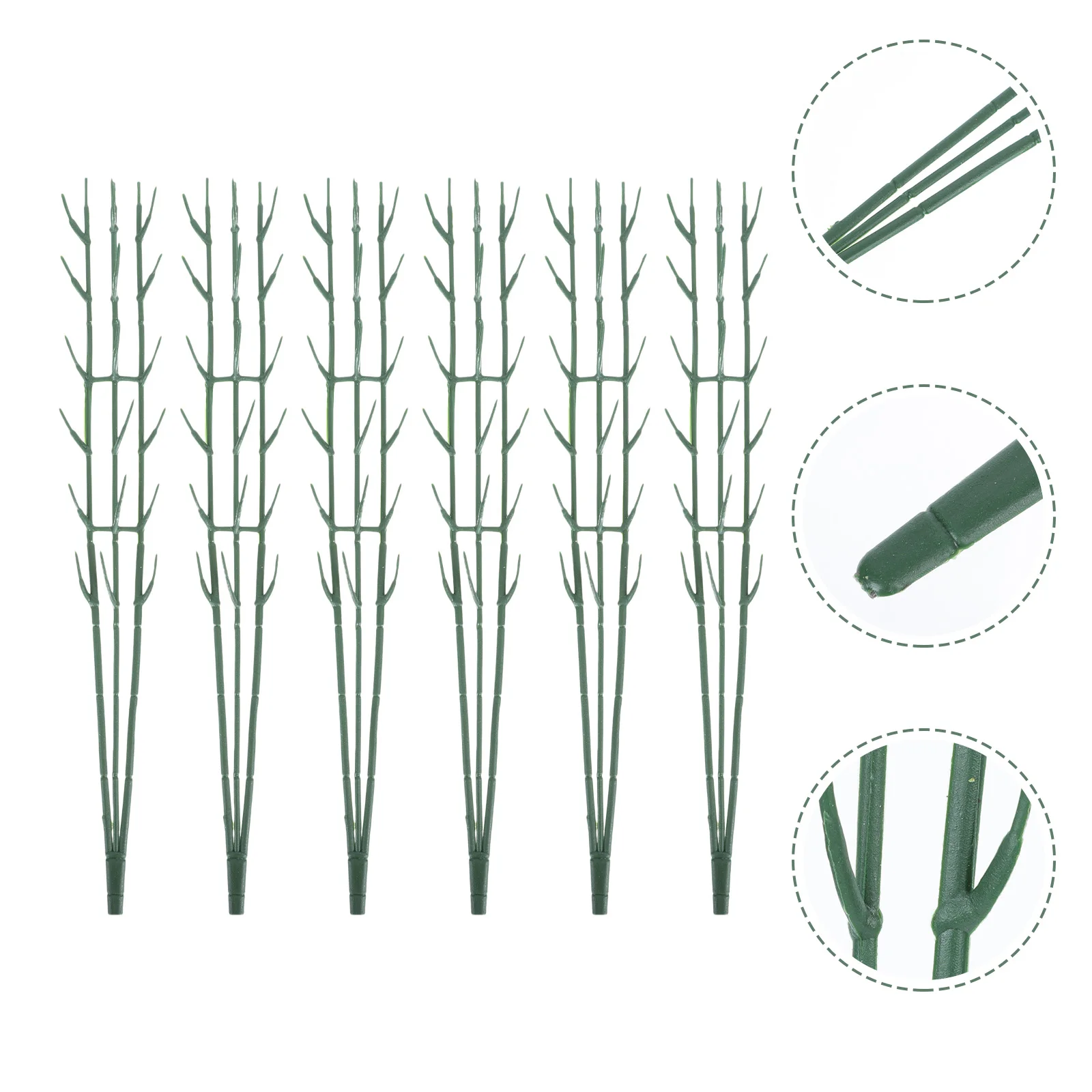 

6pcs Fake Stems Artificial Floral Arrangement Branches Diy Crafts Material Flower Support Sticks For Simulated Flower Making