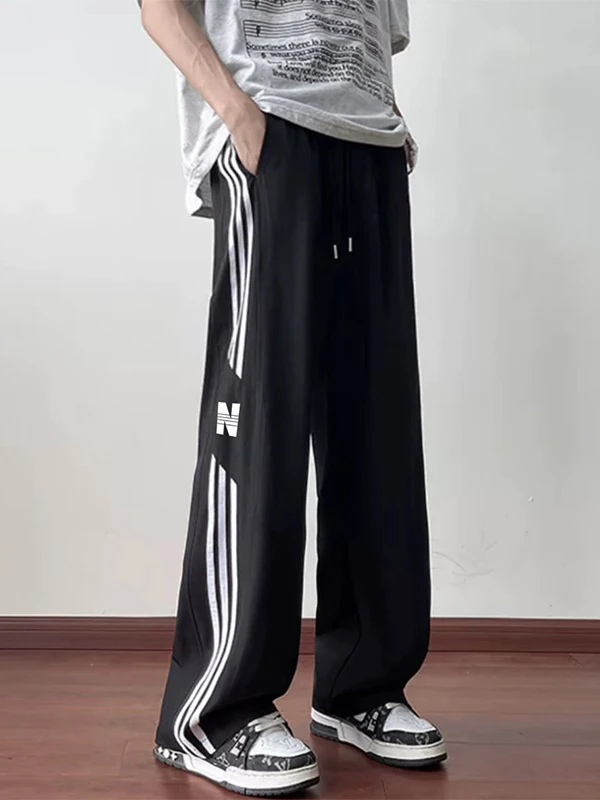 

Bla Tee-Stripes Sweatpants Men's Heavyweight Straight Leg Casual Trousers Cleanfit Sports Pants Autumn Winter Faion