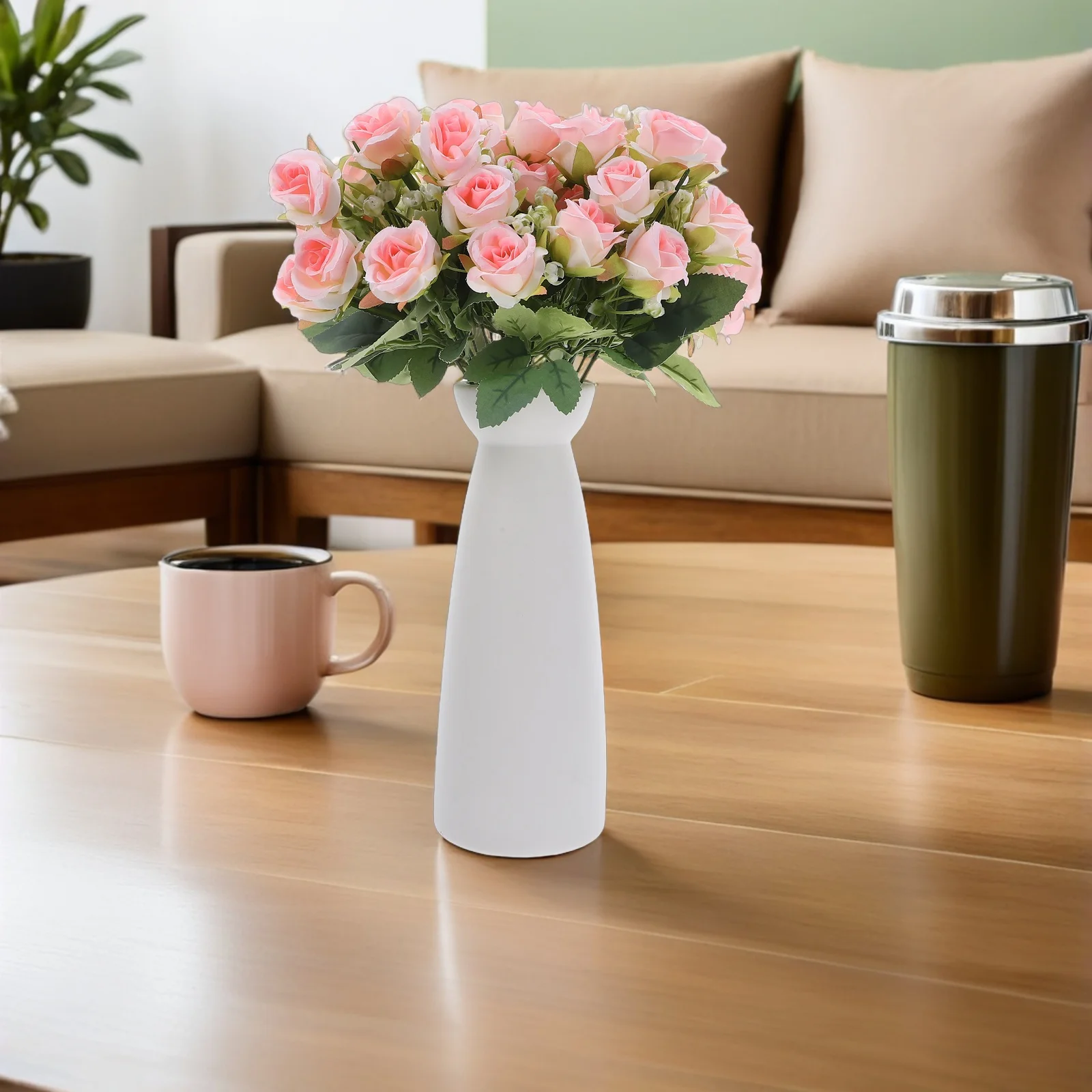 

4Pcs Rose Flower Bouquet Artificial Flowers Fake Rose Realistic Simulation Decorative Cluster Floral Arrangement Wedding