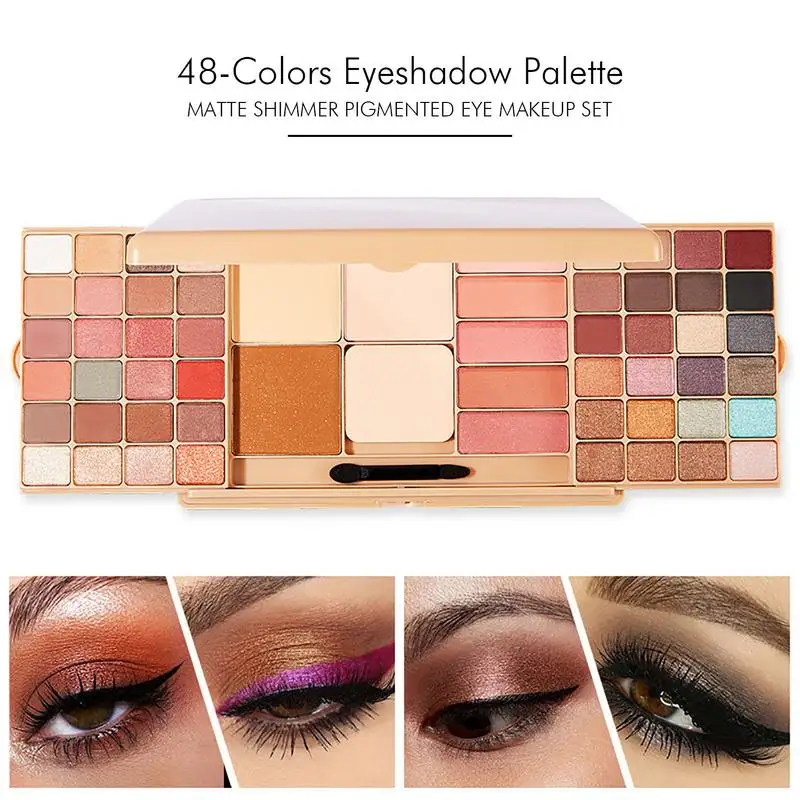 Oogschaduw Palet Blendable Make-Up Palet Professionele Schoonheid Make-Up Kit Kleurrijke Matte En Glinsterende Geperste Oogschaduw Blendable