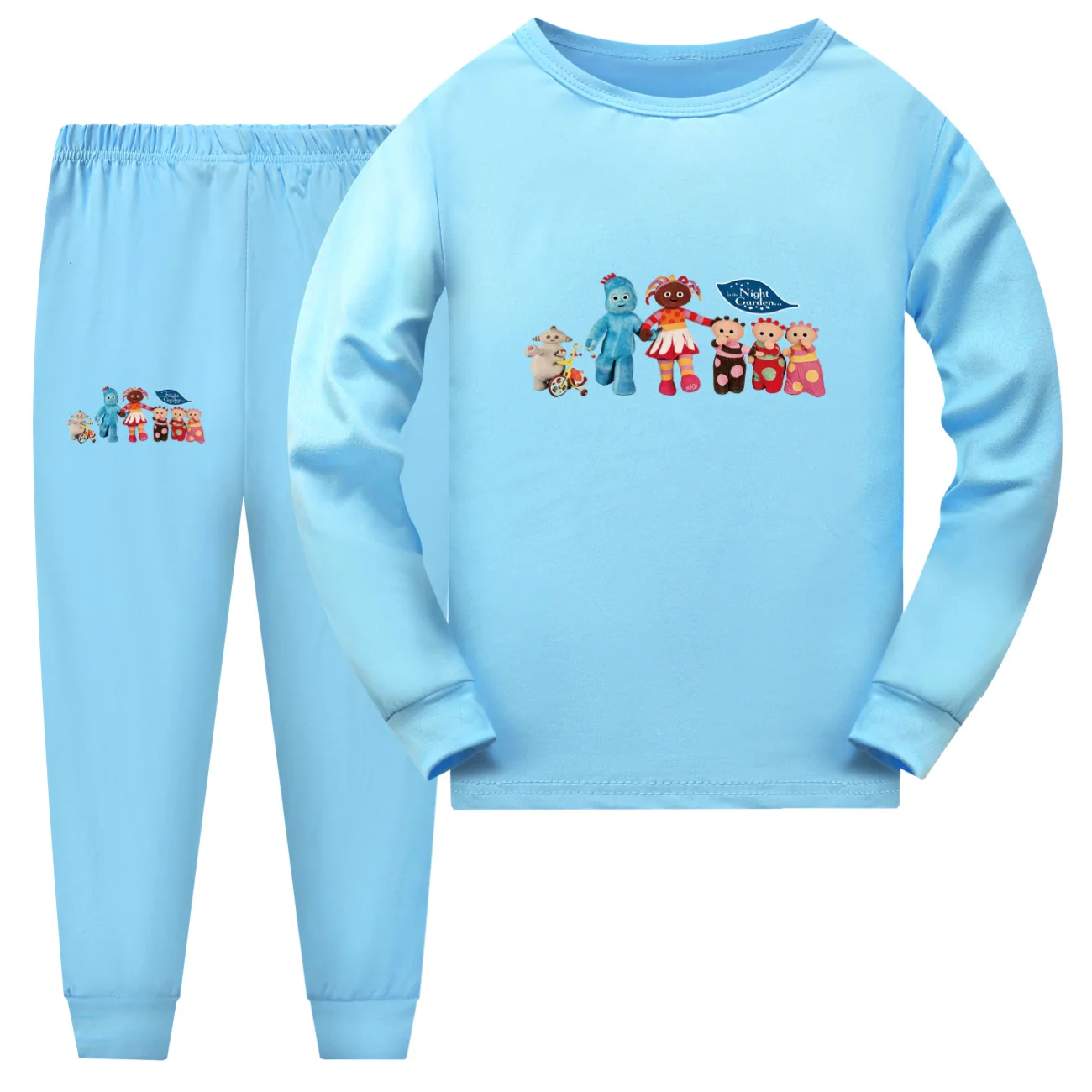 New Cute Early Education in The Night Garden Tombliboos Clothes Kids Long Sleeve Pajamas Set Boys Girls Loose Tops Legging Suits