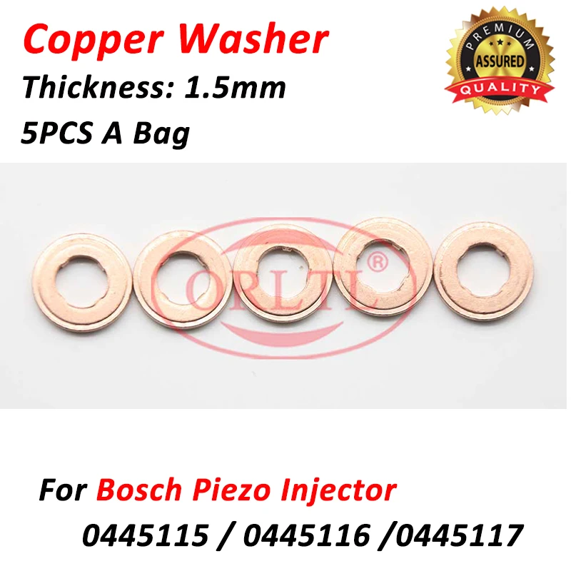 

5PCS A Bag Piezoelectric Injector Copper Washer Oil Injection Control Parts For Bosch Piezo 0445115 0445116 0445117