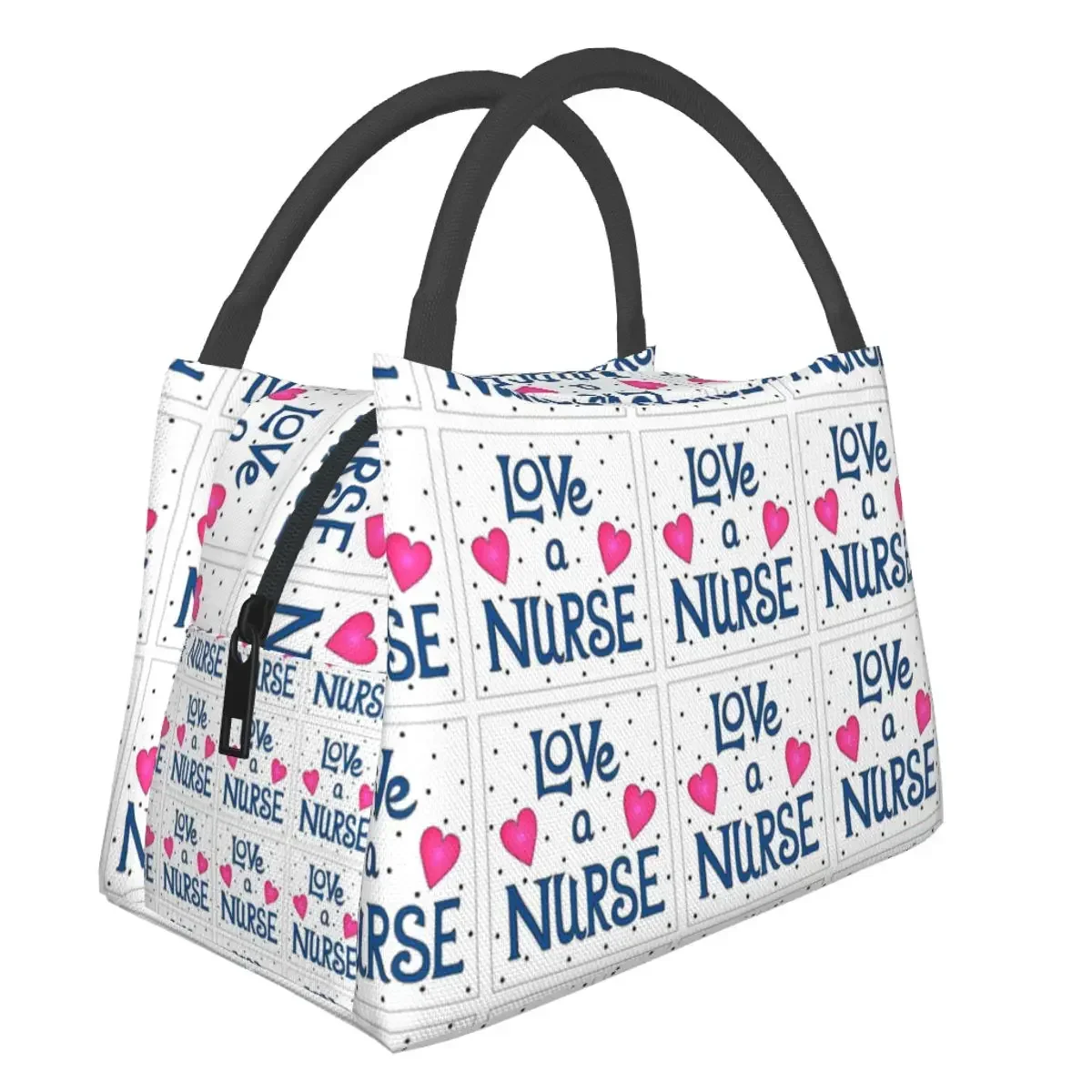 NOISYDESIGNS Portable Nurse Bag Insulated Lunch Bags Women Love Nurse Print Cooler Bento Bag for Kids Food Case Tote Lunch Pouch