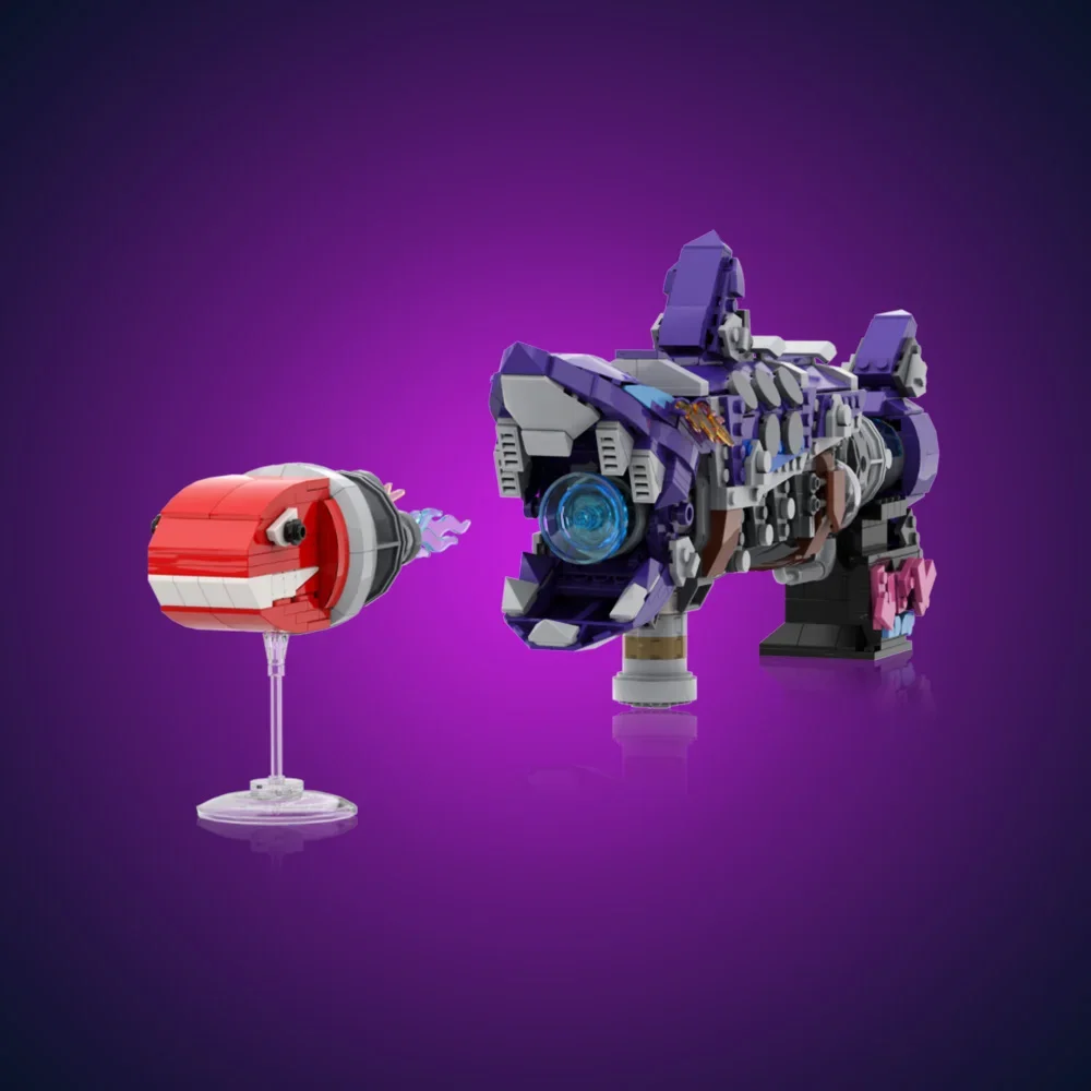 Gobricks MOC Jinx Fishbone Bazooka Ziegel Modell Spiel Figur Magische Mädchen Jinx Kampf Waffe Bausteine Montage Spielzeug Geschenke