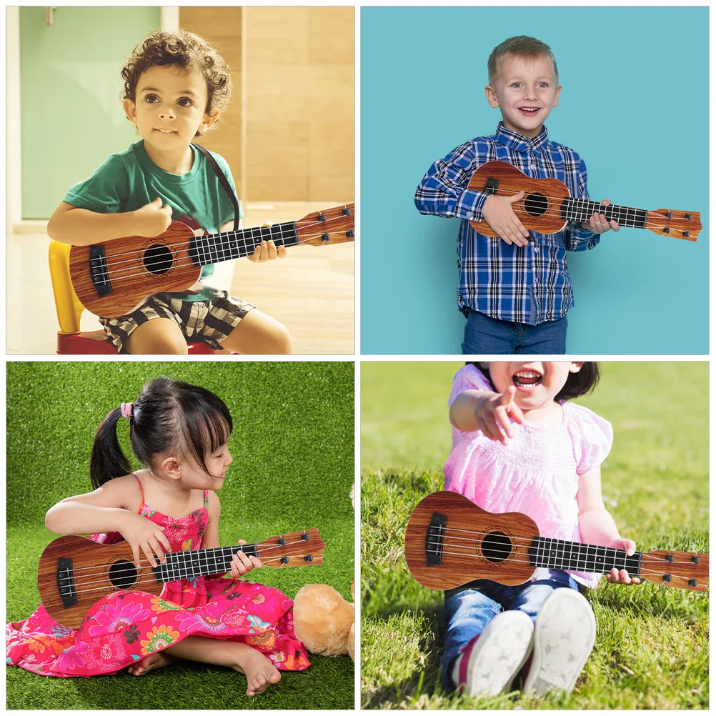 Ukulele giocattolo bambino giocattoli per bambini strumento musicale chitarra in legno per principianti