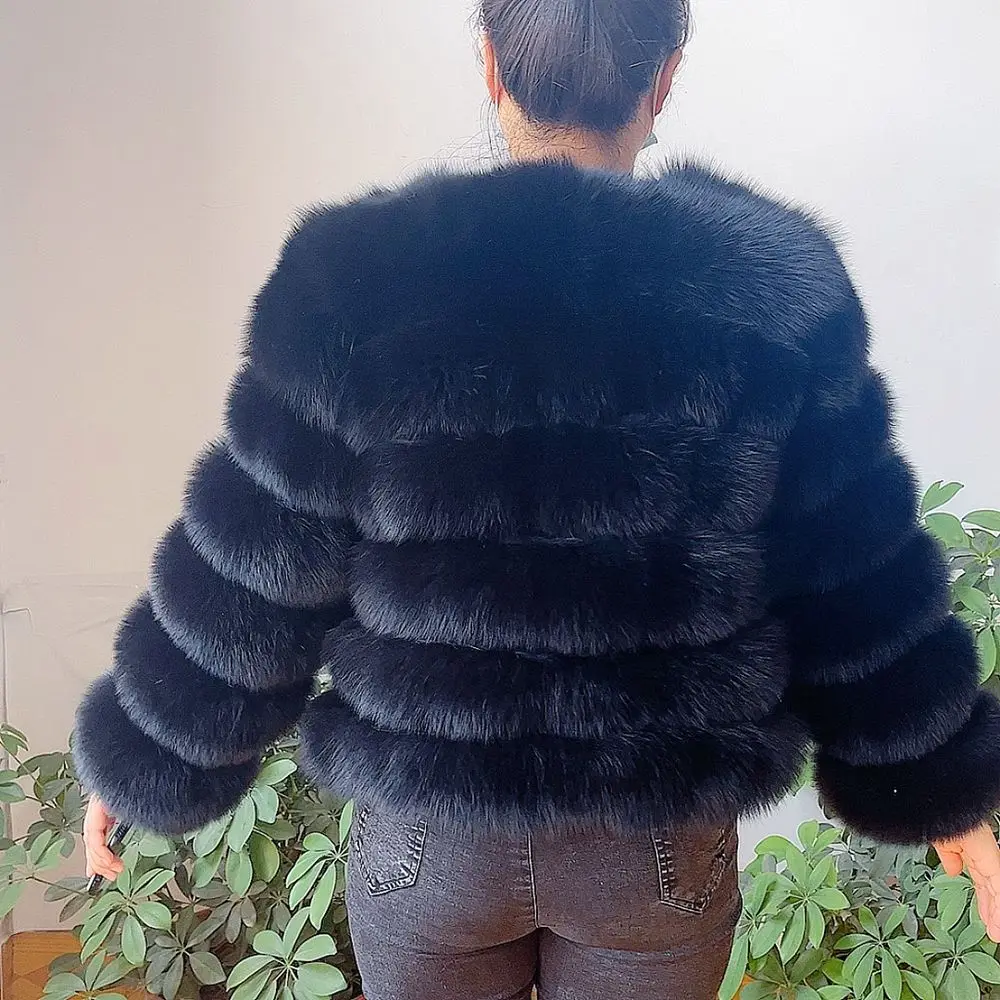 100% Natural Fur Jacket Real Fur Coat Winter Jacket Women Natural Fox Fur Luxury Fashion 50cm Short Jacket Wholesale Hot 2022