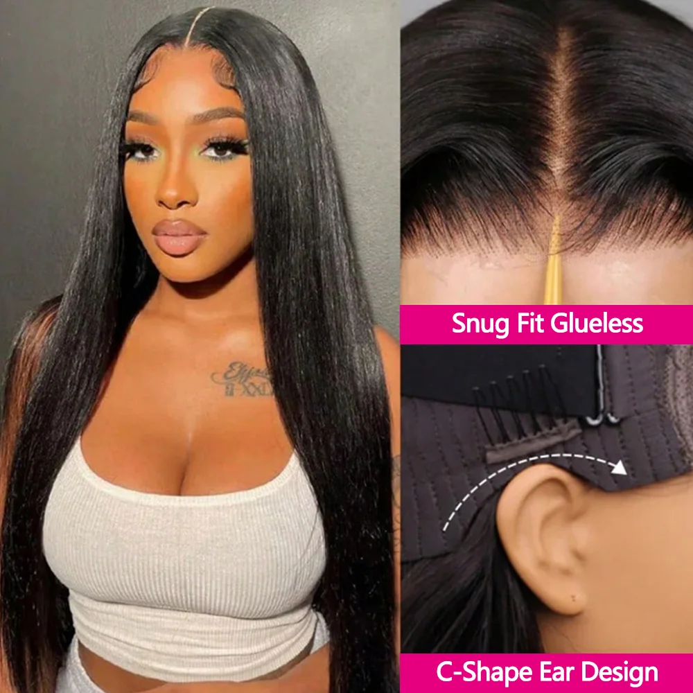 الرباط غلويليس شعر مستعار شعر طبيعي مفرود الباروكات 6x4/4x4 الدانتيل الجبهة غلويليس الباروكات شعر الإنسان قبل قطع الدانتيل 2-5 أيام التسليم