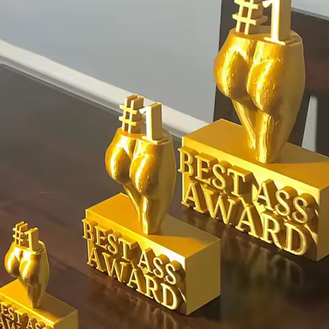 Best Ass Award Trophy Statue Golden Cup Ornament Funny Creativity Resin Home Decorations Living Room Winning Statuette