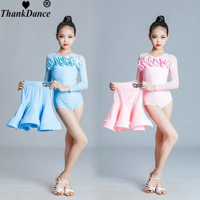 

Girls Professional Latin dancing dress Kids Ballroom Salsa Dance wear clothing Children's Competitions Latin Stage wear clothes