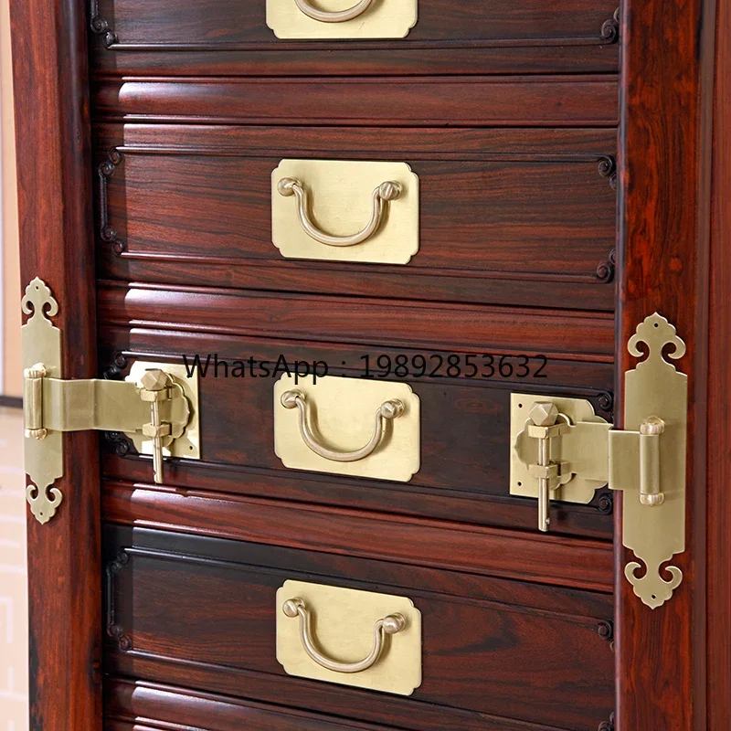 B1  Redwood Furniture Chinese Style Copper Handle Rosewood File Cabinet Chest of Drawers Storage Cabinet Long Cabinet
