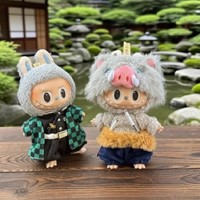 

Labubu Clothing Doll Clothing Ghost Team Peripheral Rabubu Clothing 17cm Sitting Party Clothing Tanjiro Clothing with swords