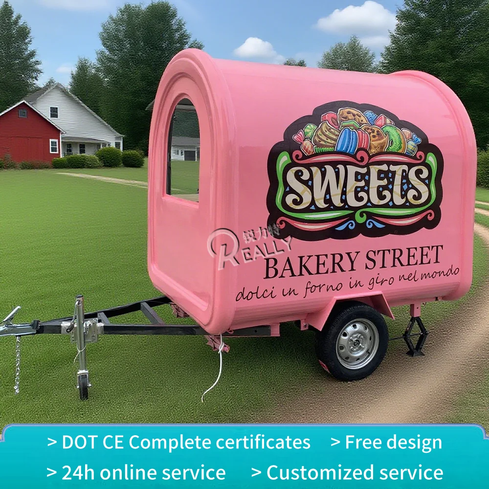 Truk Makanan Jalanan Restoran Bergerak Kios Pizza Camilan Gerobak Es Krim Trailer Makanan Hot Dog Dilengkapi Lengkap