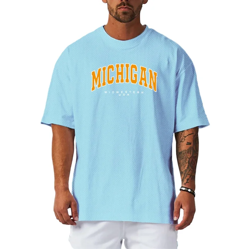 

Gym Warriors Oversized Mesh Quick Dry Mens Summer Loose Bodybuilding Fitness Fashion Breathable O-neck Half Sleeve T Shirt