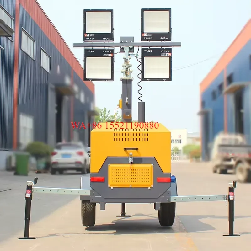 WMWMNU for Construction Portable LED Mobile Flood Control Tower Diesel Lighthouse Portable Generator Mobile Lighting Tower