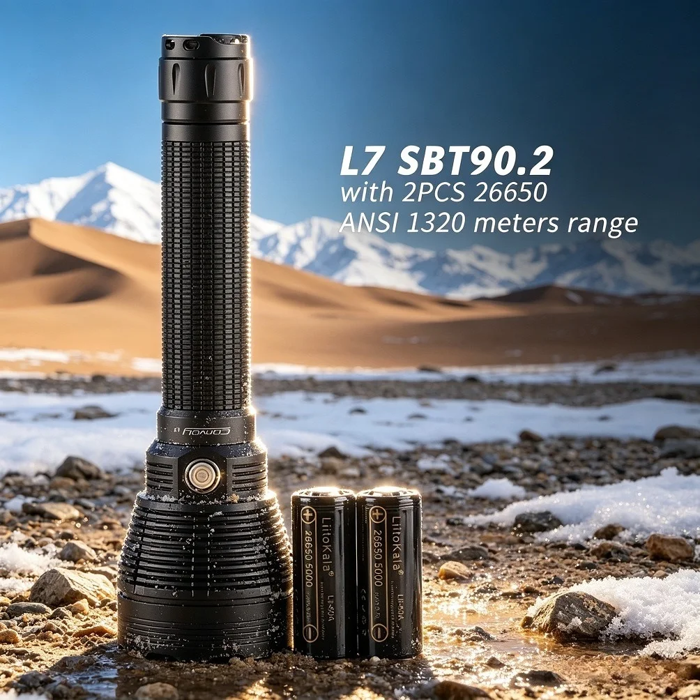 Convoy L7 High Powerful Tactical Flashlight SBT90.2 5900LM LED Torch Light by 21700 Battery for Hunting Camping Self Defense