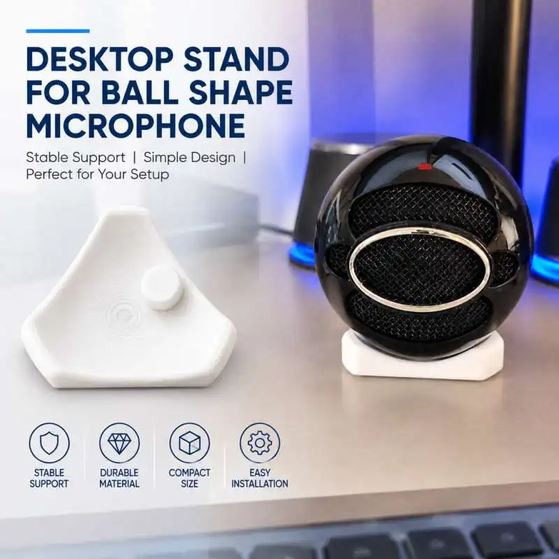Tabletop Holder Stand for Ball Microphone Desktop Mount Bracket Round Mic Placement Support