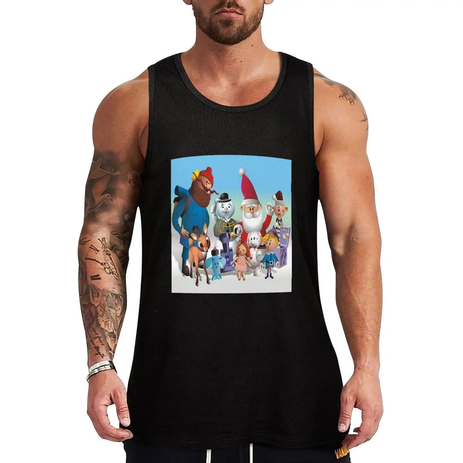 Rudolph and Friends | DreamscapesbyTeresa Tank Top Gym clothes plain t-shirt Men's summer vest vests for men