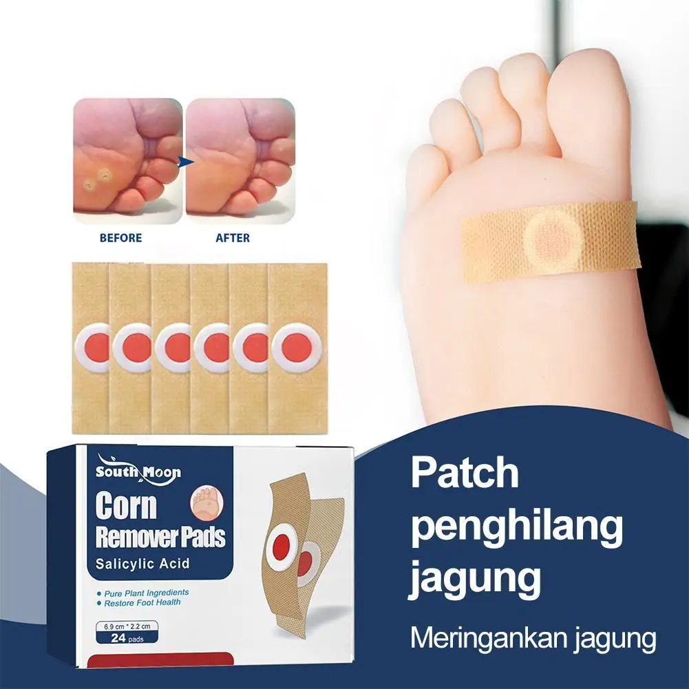 24Pcs Foot Toe Corn And Callus Removers Pads Self-Stick Adhesive Foot Cushion Corn Callus Remover Cushions Foot Care Patches