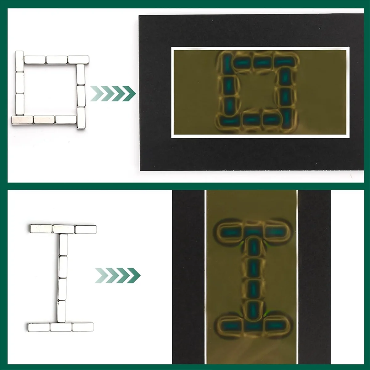 Y59Pellicola di visualizzazione magnetica, visualizzatore di campo magnetico da 2 pollici x 4 pollici per progetti scientifici, recupero riutilizzabile e automatico