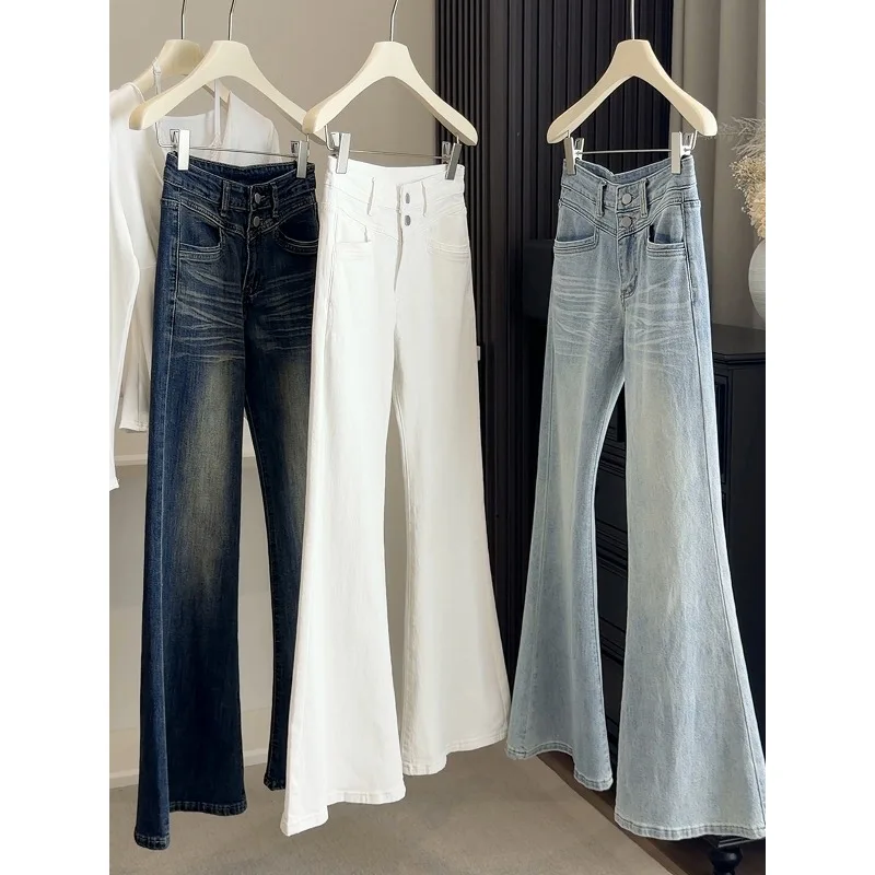 

Y2K Vintage High Waist Stretch Flared Jeans for Women, 2026 New Slim Fit Floor-Length Bell Bottom Denim Casual Trousers