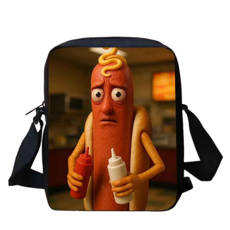 

Рюкзак через плечо для мальчиков и девочек, сумки через плечо с рисунком Sau-sa-ge Par-ty Foodtopia, школьные сумки через плечо с принтами, детский месенджер