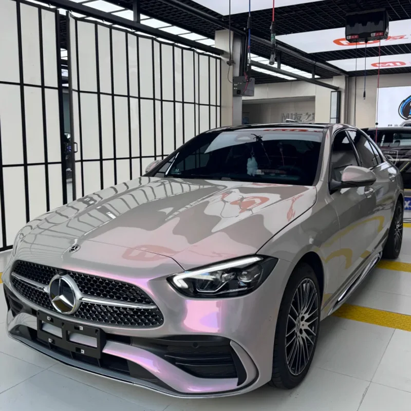 PET Candy Gloss Chameleon Volcano Grey Red Vinyl Wrap Film Color Shift Air Release Self Adhesive Decal Sticker Car Wrapping