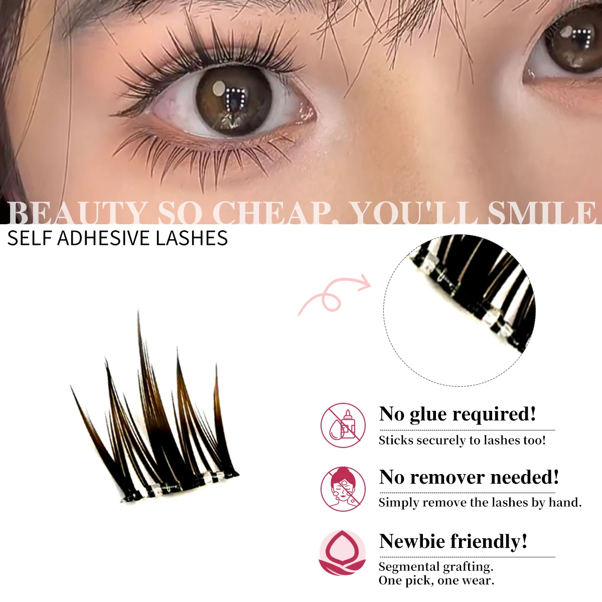 رموش مغناطيسية 72 مجموعة بدون غراء رموش ناعمة طبيعية قابلة لإعادة الاستخدام رموش صناعية رقيق مجعد رقيق للغاية مريح