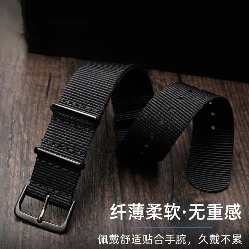 For Seiko Watch Strap Seiko No. 5 Sports Green Black Water Ghost Nylon Watch Band Srpd 79 77k1 Trendy Nylon 20 22mm