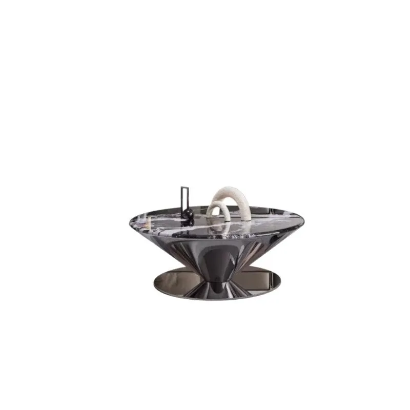 

Household flying saucer round coffee table Italian simple small apartment living room modern light luxury stainless steel 2025