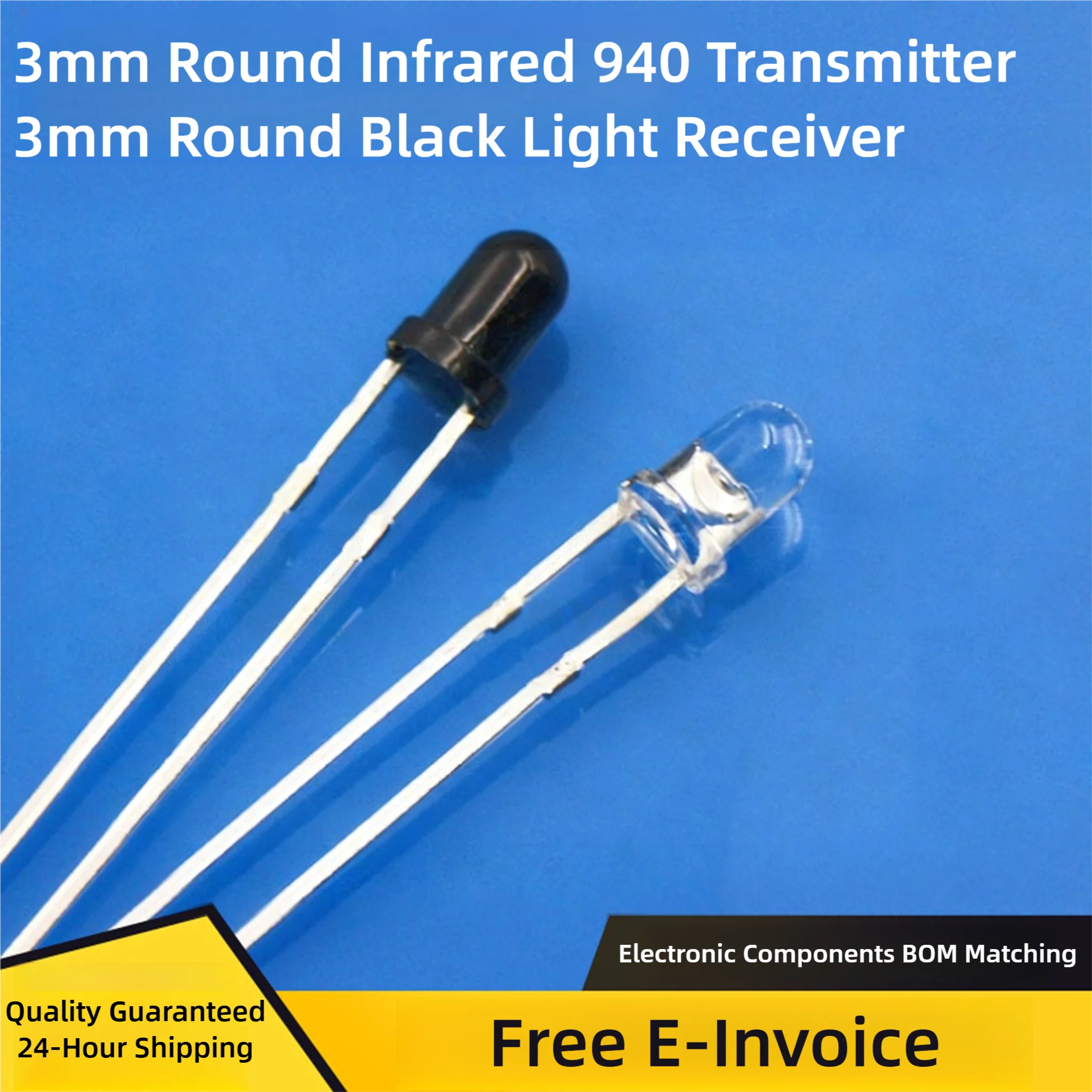 3MM/5MM Infrared Receiving Tube/Emitting Tube Infrared Transceiver Diode Remote Control Sensing Receiving Photosensitive Tube