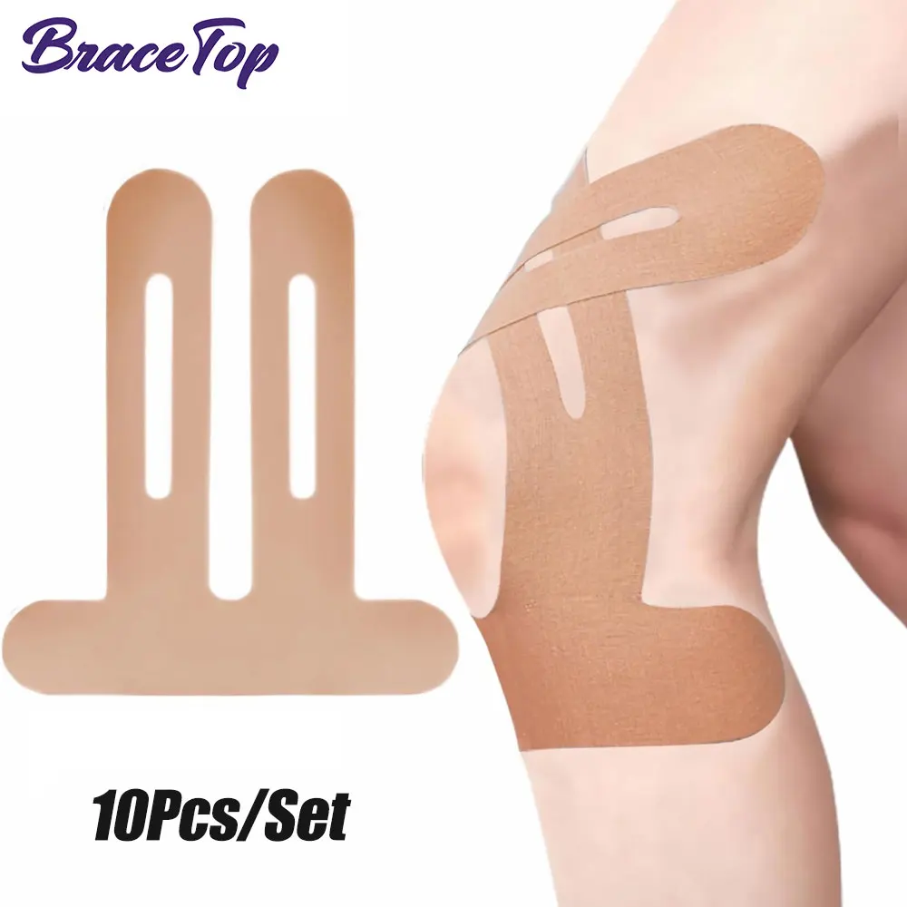 10Pcs/Set Kinesiology Tape for Knees, Waterproof & Elastic, Breathable Tape, Athletic Tape Stability for Running, Hiking, Riding