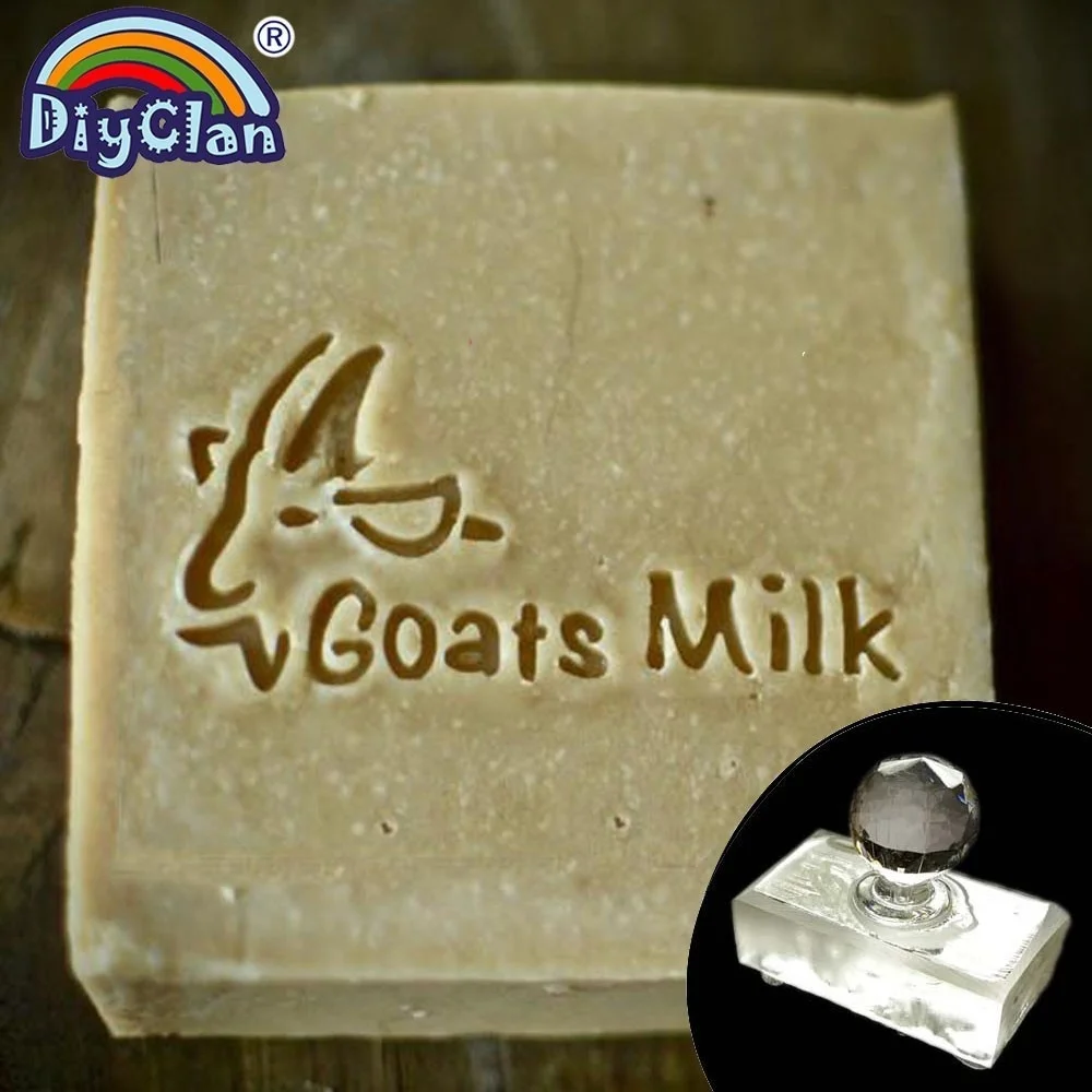 Diy Milk Natural Soap Stamp Goat Milk Handmade Organic Glass Soap Making Mold Bottle Shape Acrylic Custom Animal Series Gifts