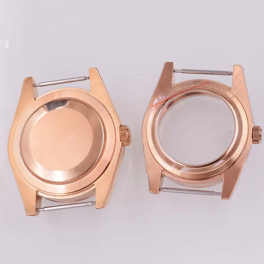 36mm/40mm Rose Gold Watch Case Sapphire Glass Fit NH34 NH35 NH36 PT5000 ETA2824 ST2130 Movement