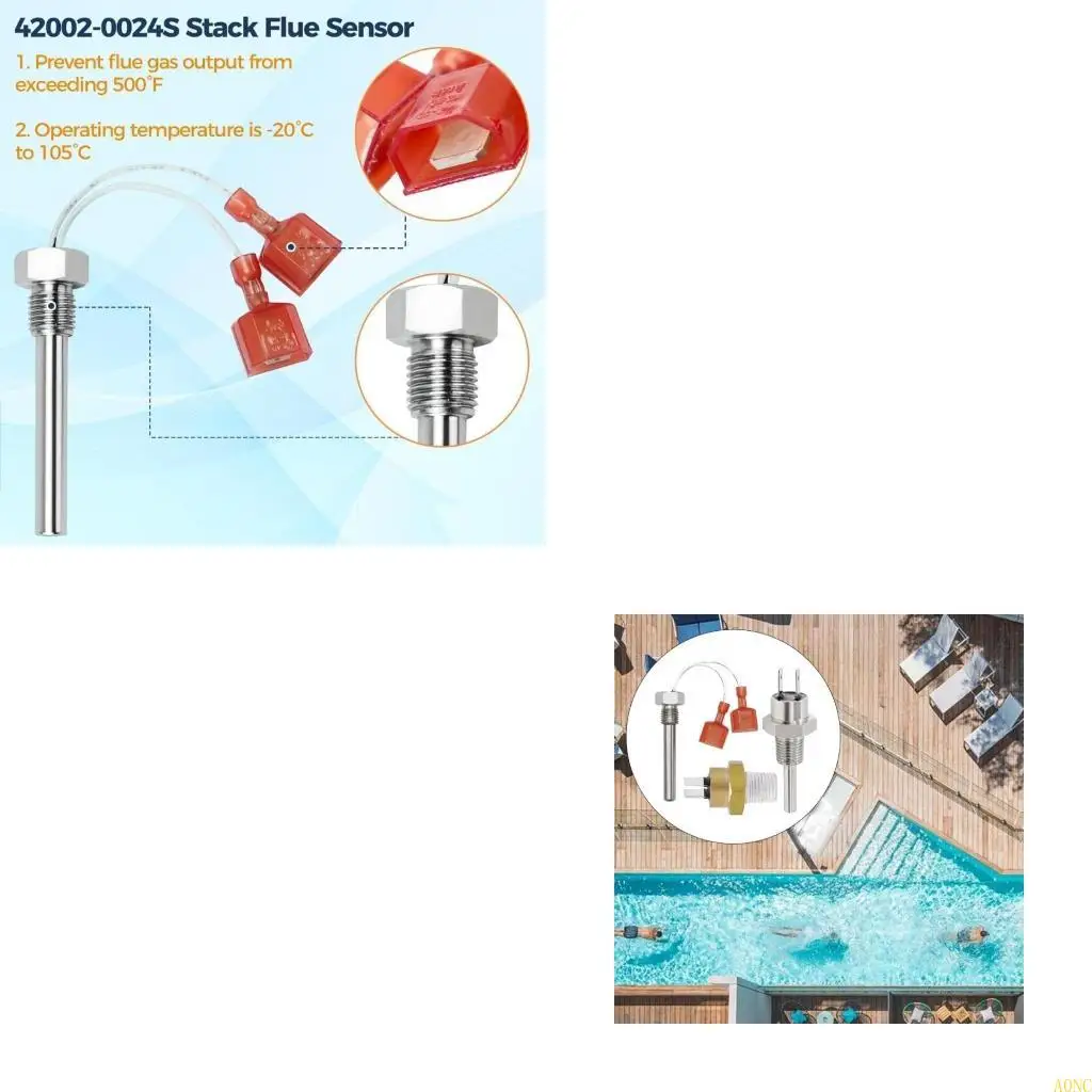 A0NC Heater Component Pool Heater Repair Part Stack Flue and Thermistor