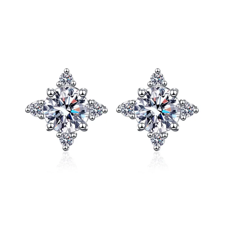 

Luxury 1ct 2ct Moissanite Earrings For Women S925 Silver Stud Earring Anniversary Fine Jewelry With Gift Box