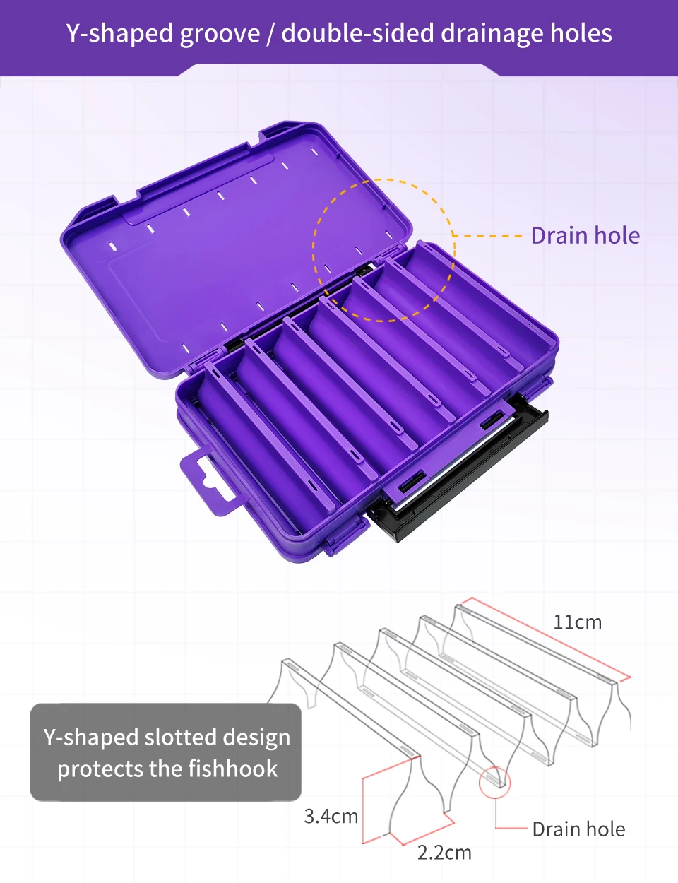 Tragbare Doppelseitige Egi-Tintenfisch-Jig-Angelbox mit 14 Fächern, Hartköder-Aufbewahrungsbox, Eging-Angelköder-Organizer, Angelausrüstung – Detail 4