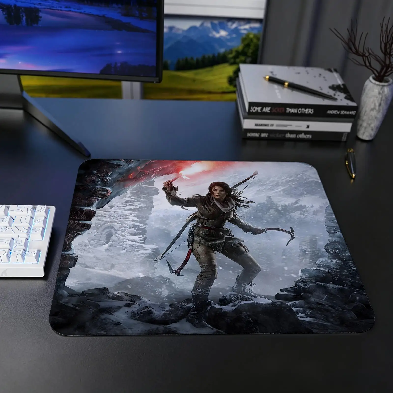 hot game Tomb Raider Mouse Pad Regular gaming mouse pad S/M/L size Office mouse pad Laptop desk mat Stitched edge mouse pad