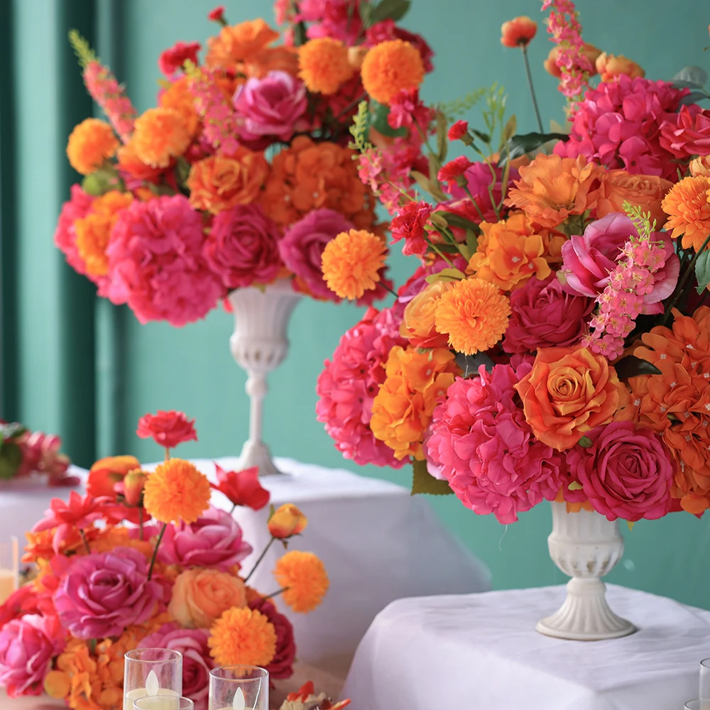Marriage Decoration Christmas Party Flores Artificiales High Quality Rose Red Rose Centerpieces for Weddings Decor Flower HY2341