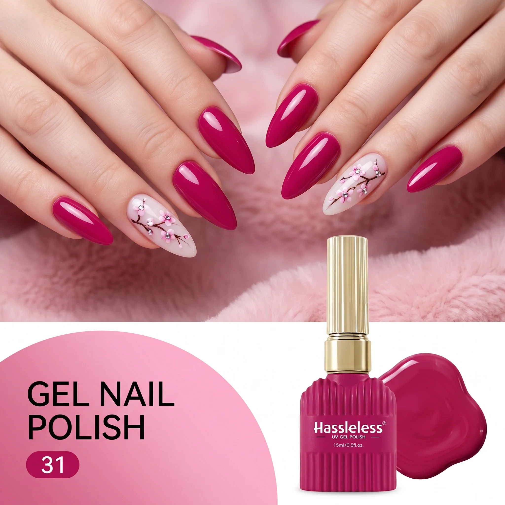 Hassleless 6-Piece Colored Gel Nail Polish Set - Multi-Color Semi-Permanent Removable Gel Nail Polish Set - Perfect for Nail Art