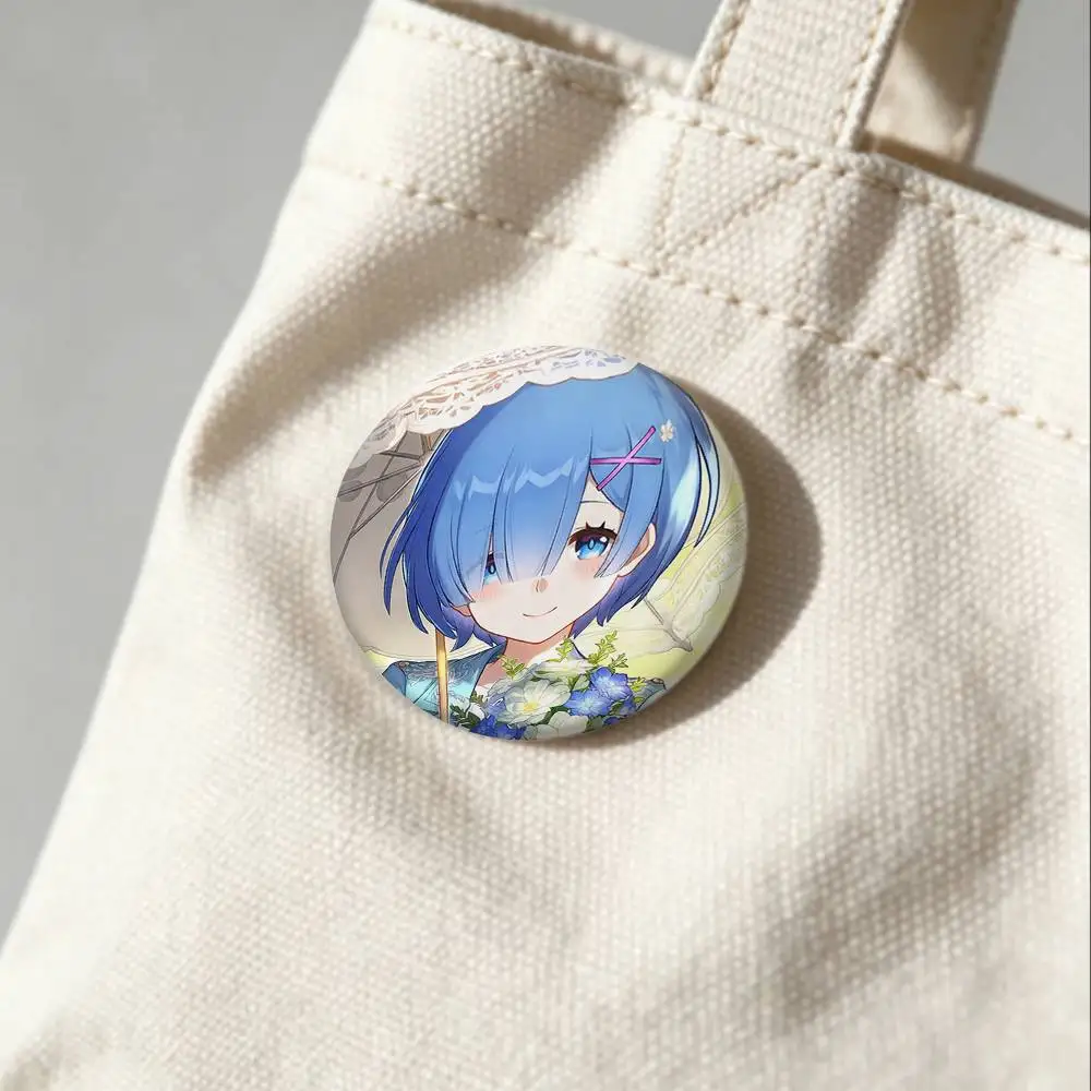 COOL Re Zero R-Rem Badges Creative Tinplate Button PinsBrooch Badge Clothes Backpack
