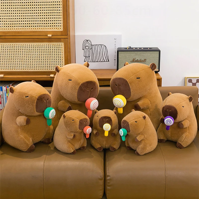 

Kawaii Stuffed Doll Capybara Plush Toy with Milk Bottle Candy Design Cute Soft Animal for Kids Birthday Xmas Gift Stuffed Doll