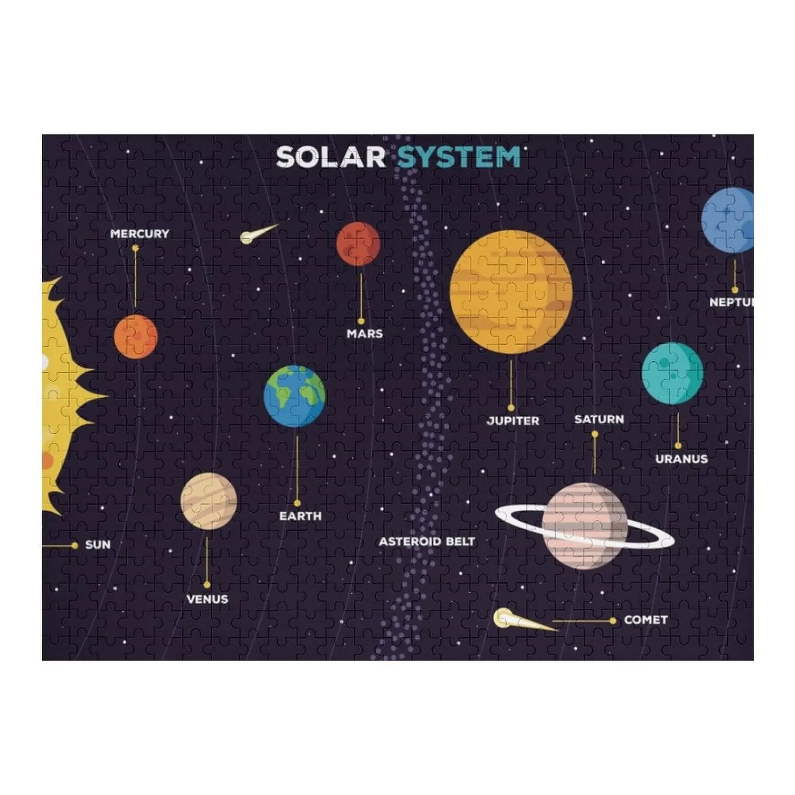 

Пазл солнечной системы, детский деревянный настраиваемый подарочный пазл с двигателями